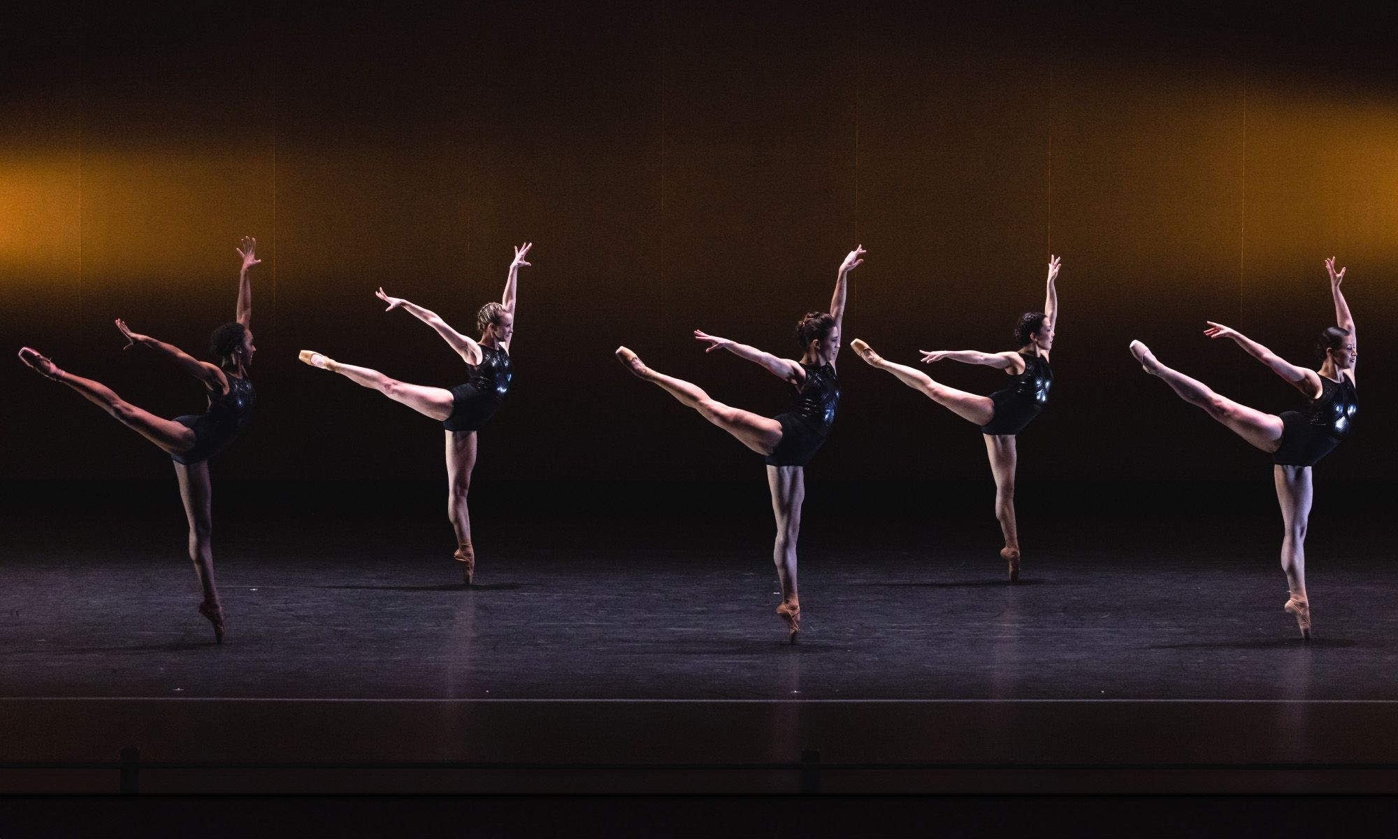5 ballerinas on stage