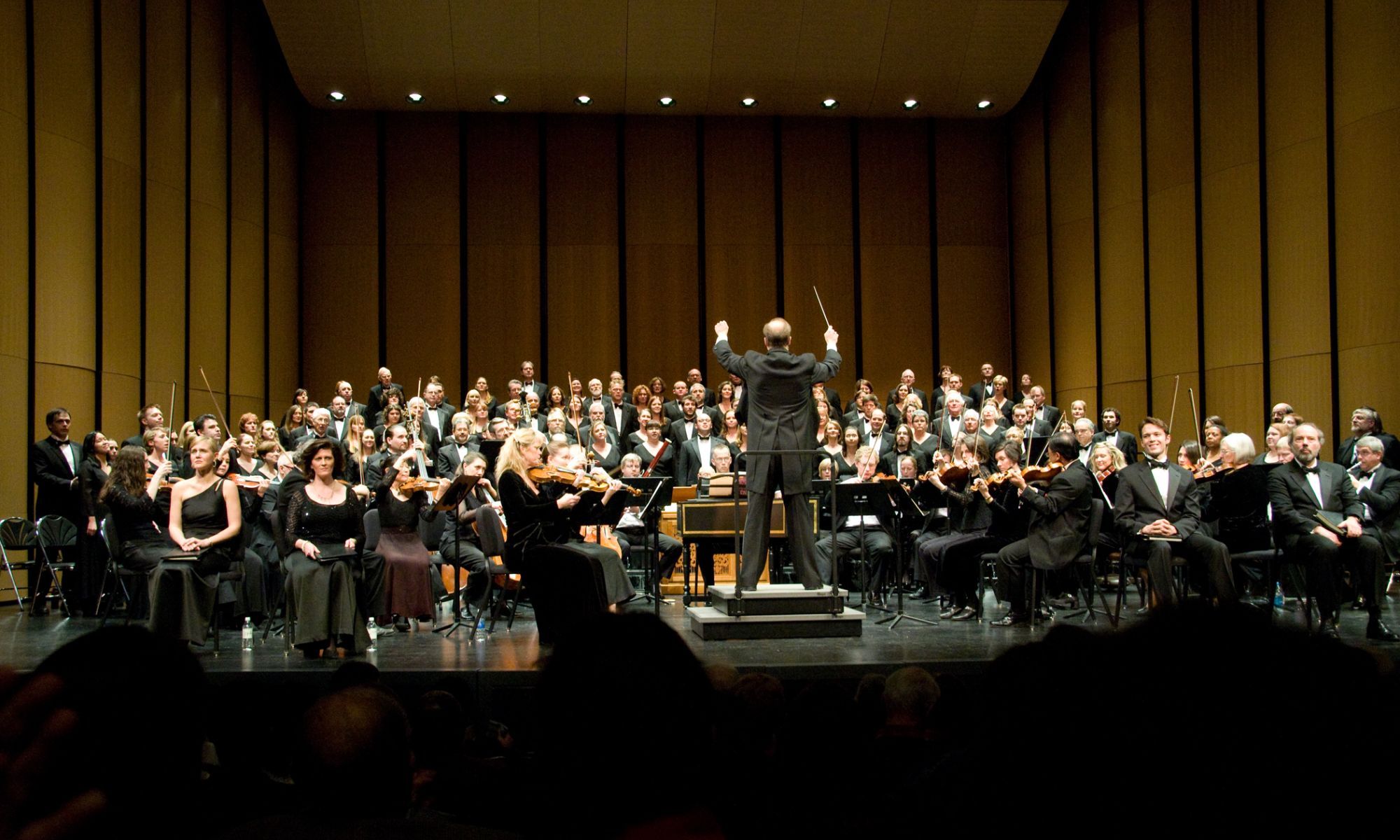 Apollo Chorus performing on the Harris Theater stage