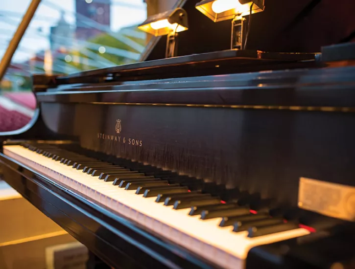 Piano overlooking the Pritzker stage